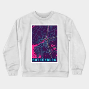 Gothenburg Neon City Map Crewneck Sweatshirt